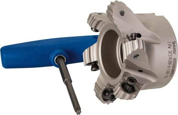 Iscar - 2.37" Cut Diam, 0.315" Max Depth, 1" Arbor Hole, 6 Inserts, RC.. 1607 Insert Style, Indexable Copy Face Mill - FRW Cutter Style, 1-3/4 High, Series MillShred - Eagle Tool & Supply