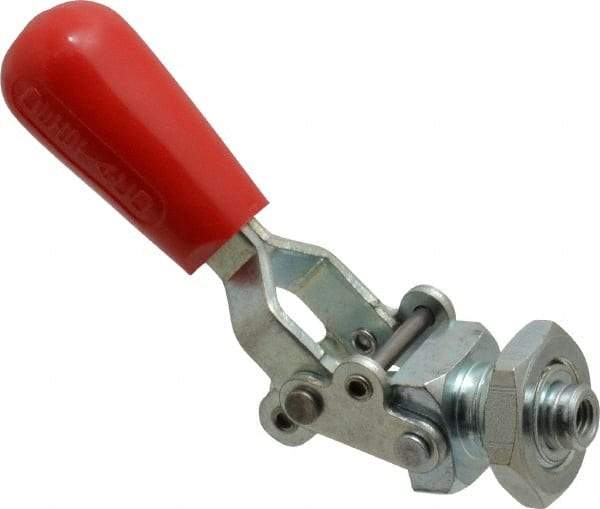De-Sta-Co - 200 Lb Load Capacity, Mounting Plate Base, Carbon Steel, Standard Straight Line Action Clamp - 0.39" Plunger Diam, Straight Handle - Eagle Tool & Supply