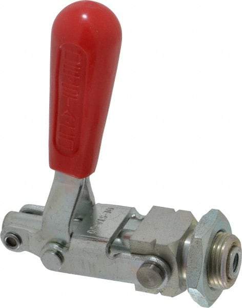 De-Sta-Co - 299 Lb Load Capacity, Threaded Base, Carbon Steel, Standard Straight Line Action Clamp - 0.44" Plunger Diam, Straight Handle - Eagle Tool & Supply