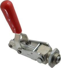 De-Sta-Co - 700 Lb Load Capacity, Mounting Plate Base, Carbon Steel, Standard Straight Line Action Clamp - 0.62" Plunger Diam, Straight Handle - Eagle Tool & Supply