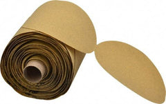 3M - 5" Diam, 80 Grit FEPA, Aluminum Oxide Adhesive PSA Disc - Medium Grade, Gold, A Weighted Backing, Flexible, Use with Random Orbital Sanders - Eagle Tool & Supply