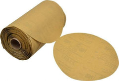 3M - 6" Diam, 400 Grit FEPA, Aluminum Oxide Adhesive PSA Disc - Extra Fine Grade, Gold, A Weighted Backing, Flexible, Use with Random Orbital Sanders - Eagle Tool & Supply