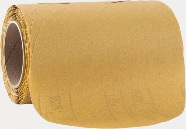 3M - 8" Diam, 220 Grit FEPA, Aluminum Oxide Adhesive PSA Disc - Very Fine Grade, Gold, A Weighted Backing, Flexible, Use with Random Orbital Sanders - Eagle Tool & Supply