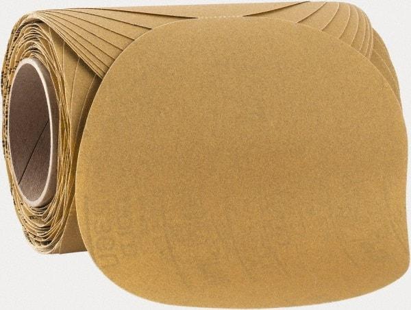 3M - 8" Diam, 150 Grit FEPA, Aluminum Oxide Adhesive PSA Disc - Very Fine Grade, Gold, A Weighted Backing, Flexible, Use with Random Orbital Sanders - Eagle Tool & Supply