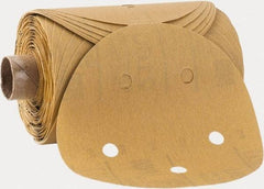 3M - 5" Diam, 400 Grit FEPA, Aluminum Oxide Adhesive PSA Disc - Extra Fine Grade, Gold, A Weighted Backing, Flexible, Use with Random Orbital Sanders - Eagle Tool & Supply