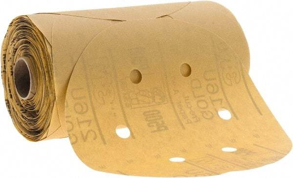 3M - 6" Diam, 800 Grit Aluminum Oxide Adhesive PSA Disc - Super Fine Grade, Gold, A Weighted Backing, Flexible, Use with Random Orbital Sanders - Eagle Tool & Supply