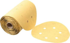 3M - 6" Diam, 400 Grit FEPA, Aluminum Oxide Adhesive PSA Disc - Super Fine Grade, Gold, A Weighted Backing, Flexible, Use with Random Orbital Sanders - Eagle Tool & Supply