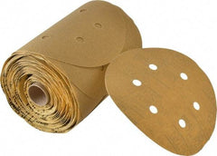 3M - 6" Diam, 100 Grit FEPA, Aluminum Oxide Adhesive PSA Disc - Fine Grade, Gold, A Weighted Backing, Flexible, Use with Random Orbital Sanders - Eagle Tool & Supply