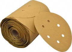 3M - 6" Diam, 80 Grit FEPA, Aluminum Oxide Adhesive PSA Disc - Medium Grade, Gold, A Weighted Backing, Flexible, Use with Random Orbital Sanders - Eagle Tool & Supply