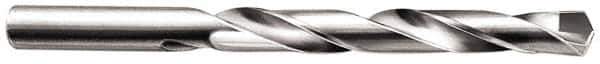Made in USA - 23/32" 135° Carbide-Tipped Jobber Drill - Bright Finish, Right Hand Cut, Spiral Flute, Straight Shank, 7-5/8" OAL, Split Point - Eagle Tool & Supply