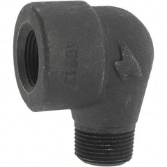 Made in USA - Size 3/4", Class 3,000, Forged Carbon Steel Black Pipe 90° Street Elbow - 3,000 psi, Threaded End Connection - Eagle Tool & Supply
