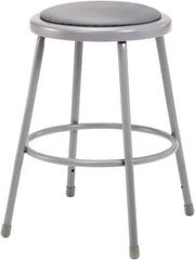 NPS - 24 Inch High, Stationary Fixed Height Stool - 15 Inch Deep x 15 Inch Wide, Vinyl Seat, Grey - Eagle Tool & Supply