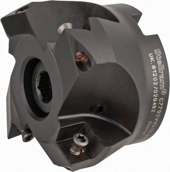 Kennametal - 2-1/2" Cut Diam, 0.098" Max Depth, 1" Arbor Hole, 4 Inserts, XD 12 Insert Style, Indexable Copy Face Mill - C7792VXD12-A2.50Z04R Cutter Style, 1.574" High, Through Coolant, Series 7792 - Eagle Tool & Supply