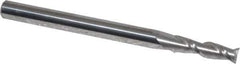 Accupro - 3.5mm, 12mm LOC, 4mm Shank Diam, 50mm OAL, 2 Flute, Solid Carbide Square End Mill - Single End, Uncoated, Spiral Flute, 40° Helix, Centercutting, Right Hand Cut, Right Hand Flute - Eagle Tool & Supply