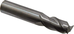 Accupro - 16mm, 32mm LOC, 16mm Shank Diam, 89mm OAL, 2 Flute, Solid Carbide Square End Mill - Single End, Uncoated, Spiral Flute, 40° Helix, Centercutting, Right Hand Cut, Right Hand Flute - Eagle Tool & Supply