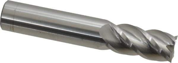 Accupro - 16mm, 32mm LOC, 16mm Shank Diam, 89mm OAL, 4 Flute, Solid Carbide Square End Mill - Single End, Uncoated, Spiral Flute, 40° Helix, Centercutting, Right Hand Cut, Right Hand Flute - Eagle Tool & Supply