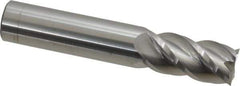 Accupro - 16mm, 32mm LOC, 16mm Shank Diam, 89mm OAL, 4 Flute, Solid Carbide Square End Mill - Single End, Uncoated, Spiral Flute, 40° Helix, Centercutting, Right Hand Cut, Right Hand Flute - Eagle Tool & Supply