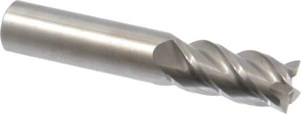 Accupro - 18mm, 38mm LOC, 18mm Shank Diam, 100mm OAL, 4 Flute, Solid Carbide Square End Mill - Single End, Uncoated, Spiral Flute, 40° Helix, Centercutting, Right Hand Cut, Right Hand Flute - Eagle Tool & Supply