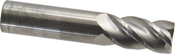 Accupro - 20mm, 38mm LOC, 20mm Shank Diam, 100mm OAL, 4 Flute, Solid Carbide Square End Mill - Single End, Uncoated, Spiral Flute, 40° Helix, Centercutting, Right Hand Cut, Right Hand Flute - Eagle Tool & Supply