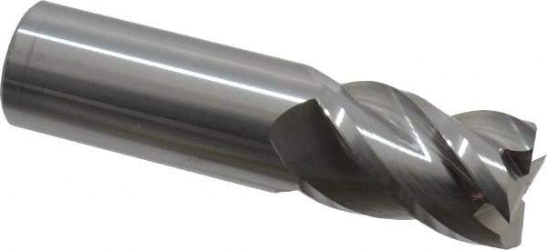 Accupro - 25mm, 38mm LOC, 25mm Shank Diam, 92mm OAL, 4 Flute, Solid Carbide Square End Mill - Single End, Uncoated, Spiral Flute, 40° Helix, Centercutting, Right Hand Cut, Right Hand Flute - Eagle Tool & Supply