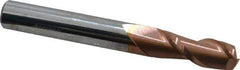 Accupro - 8mm, 20mm LOC, 8mm Shank Diam, 63mm OAL, 2 Flute, Solid Carbide Square End Mill - Single End, TiCN Finish, Spiral Flute, 40° Helix, Centercutting, Right Hand Cut, Right Hand Flute - Eagle Tool & Supply