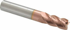 Accupro - 12mm, 25mm LOC, 12mm Shank Diam, 76mm OAL, 4 Flute, Solid Carbide Square End Mill - Single End, TiCN Finish, Spiral Flute, 40° Helix, Centercutting, Right Hand Cut, Right Hand Flute - Eagle Tool & Supply