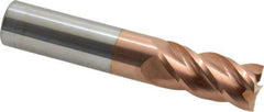 Accupro - 16mm, 32mm LOC, 16mm Shank Diam, 89mm OAL, 4 Flute, Solid Carbide Square End Mill - Single End, TiCN Finish, Spiral Flute, 40° Helix, Centercutting, Right Hand Cut, Right Hand Flute - Eagle Tool & Supply