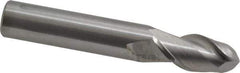 Accupro - 12mm Diam, 25mm LOC, 2 Flute Solid Carbide Ball End Mill - Uncoated, Single End, 76mm OAL, 12mm Shank Diam, Spiral Flute - Eagle Tool & Supply