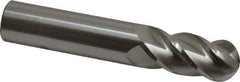 Accupro - 18mm Diam, 38mm LOC, 4 Flute Solid Carbide Ball End Mill - Uncoated, Single End, 100mm OAL, 18mm Shank Diam, Spiral Flute - Eagle Tool & Supply