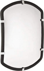 PRO-SAFE - Indoor & Outdoor Rectangular Convex Safety, Traffic & Inspection Mirrors - Acrylic Lens, Laminated Hardboard Backing, 16" High, 20' Max Covered Distance - Eagle Tool & Supply