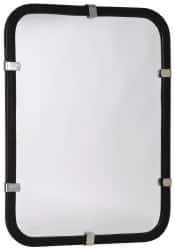 PRO-SAFE - Indoor/Outdoor Rectangular Flat Safety, Traffic & Inspection Mirrors - Shatter-Resistant Glass Lens, Laminated Hardboard Backing, 12" High - Eagle Tool & Supply