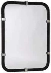PRO-SAFE - Indoor/Outdoor Rectangular Flat Safety, Traffic & Inspection Mirrors - Shatter-Resistant Glass Lens, Laminated Hardboard Backing, 16" High - Eagle Tool & Supply
