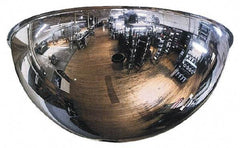 PRO-SAFE - Indoor Full Dome Dome Safety, Traffic & Inspection Mirrors - Polycarbonate Lens, 36" Diam, 38' Max Covered Distance - Eagle Tool & Supply