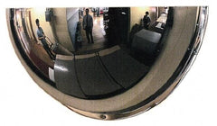 PRO-SAFE - Indoor Half Dome Dome Safety, Traffic & Inspection Mirrors - Acrylic Lens, Steel Backing, 36" Diam, 38' Max Covered Distance - Eagle Tool & Supply