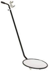 PRO-SAFE - Indoor Round Portable Inspection Safety, Traffic & Inspection Mirrors - Glass Lens, Steel Backing, 11" Diam x 36-60" High - Eagle Tool & Supply