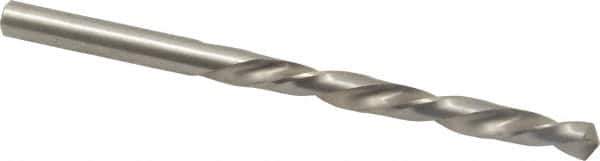Made in USA - Letter E (1/4) 118° High Speed Steel Jobber Drill - Bright Finish, Left Hand Cut, Spiral Flute, Straight Shank, 4" OAL, Standard Point - Eagle Tool & Supply