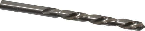 Made in USA - 19/64" 118° High Speed Steel Jobber Drill - Bright Finish, Left Hand Cut, Spiral Flute, Straight Shank, 4-3/8" OAL, Standard Point - Eagle Tool & Supply