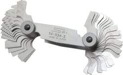 SPI - 51 Leaf, 4 to 84 TPI Range, Steel Screw Pitch Gage - 60° Thread Angle - Eagle Tool & Supply