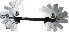 SPI - 30 Leaf, 4 to 42 TPI Range, Steel Screw Pitch Gage - 60° Thread Angle - Eagle Tool & Supply