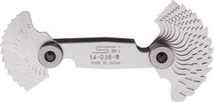 SPI - 28 Leaf, 4 to 80 TPI Range, Steel Screw Pitch Gage - 60° Thread Angle - Eagle Tool & Supply
