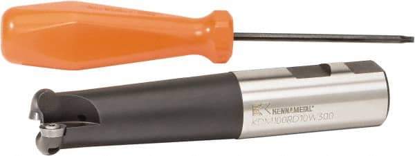 Kennametal - 3/4" Cut Diam, 1" Shank Diam, 5.28" OAL, Indexable Ball Nose End Mill - Eagle Tool & Supply