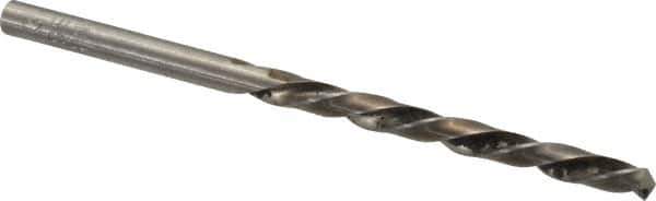 Made in USA - #13 118° High Speed Steel Jobber Drill - Bright Finish, Left Hand Cut, Spiral Flute, Straight Shank, 3-1/2" OAL, Standard Point - Eagle Tool & Supply