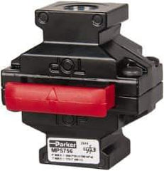 Parker - 3/8" NPT Safety Lockout Valve - 3-Way, 3 Position, Slide Valve, 8.3 CV Rate, 250 Max psi & 175°F Max Temp - Eagle Tool & Supply