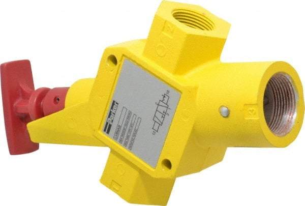 Parker - 1" NPT Safety Lockout Valve - 3-Way, 2 Position, Handle, 9.5 CV Rate, 250 Max psi & 160°F Max Temp - Eagle Tool & Supply