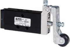 Parker - 0.2 CV Rate, 1/8" NPT Inlet HD Mechanical Oper Valve - 4 Way, 2 Position, 1/8" NPT Outlet, 150 Max psi, Roller Lever Spring Return - Eagle Tool & Supply