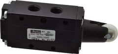 Parker - 0.83 CV Rate, 1/4" NPT Inlet HD Mechanical Oper Valve - 4 Way, 2 Position, 1/4" NPT Outlet, 150 Max psi, Roller Spring Return - Eagle Tool & Supply