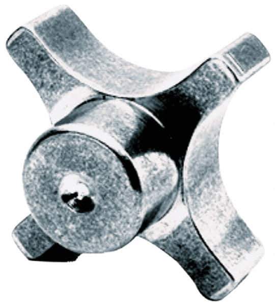 Gibraltar - 63.5mm Head Diam, 4 Point Lobed Knob - M12x1.75 Hole, Aluminum - Eagle Tool & Supply