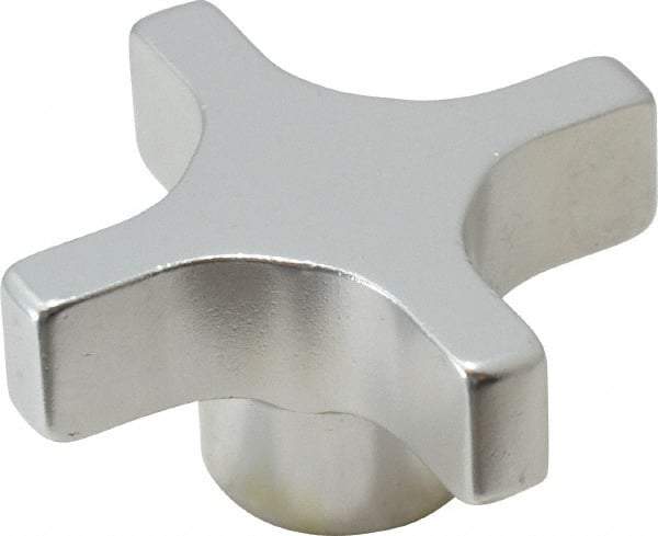 Gibraltar - 50.8mm Head Diam, 4 Point Lobed Knob - M10x1.5 Hole, Aluminum - Eagle Tool & Supply