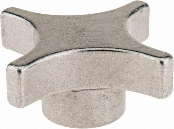 Gibraltar - 76.2mm Head Diam, 4 Point Lobed Knob - M16x2 Hole, Aluminum - Eagle Tool & Supply
