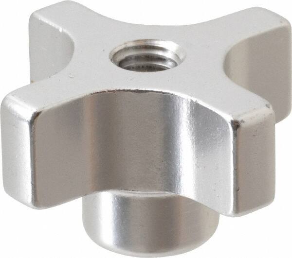 Gibraltar - 38.1mm Head Diam, 4 Point Lobed Knob - M8x1.25 Hole, Aluminum - Eagle Tool & Supply